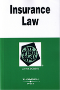 Cover of Dobbyn's Insurance Law in a Nutshell