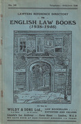 Cover of Lawyers Reference Directory to English Law Books (1938-1946)
